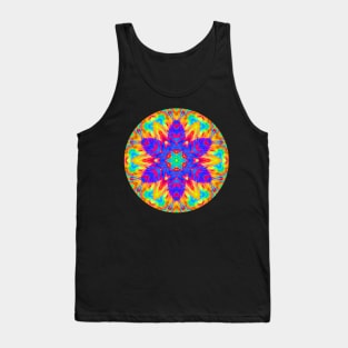 Abstract Rainbow Color Kaleidoscope Flower Tank Top